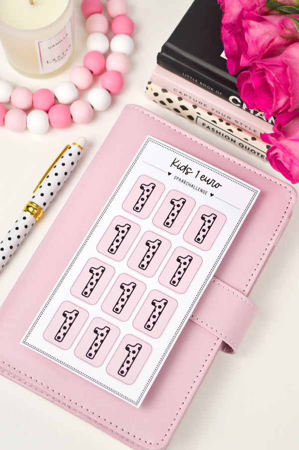 Kids 1 Euro Spaarchallenge (Roze)