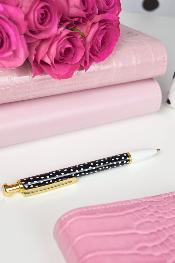 Zwart-Wit Polkadot Pen